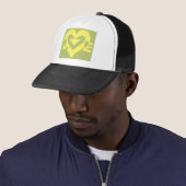Love Yellow on Sage Green Trucker Pet (In situ)