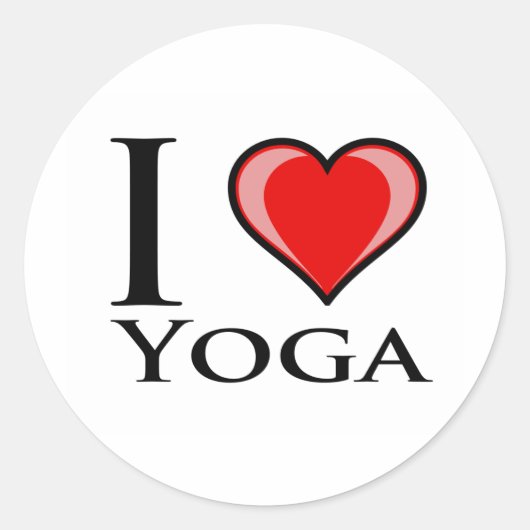 Love Yoga Ronde Sticker (Voorkant)