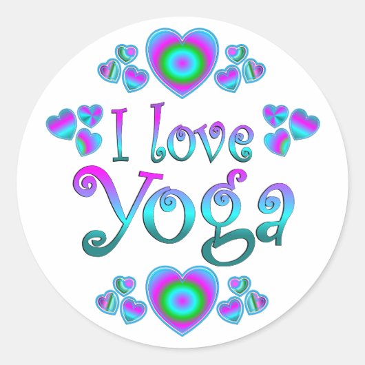 Love Yoga Ronde Sticker (Voorkant)