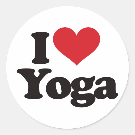Love Yoga Ronde Sticker (Voorkant)