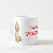 Love Yorkie Yorkshire Terrier Puppy Coffee Mug (Devant gauche)