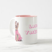 Love Yorkie Yorkshire Terrier Puppy Coffee Mug (Devant gauche)
