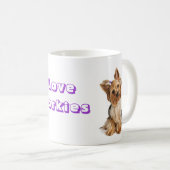 Love Yorkie Yorkshire Terrier Puppy Dog Coffee Mok (Voorkant rechts)