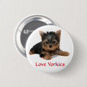 Love Yorkies Puppy Button Pin (Voorkant /achterkant)