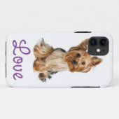 Love Yorkshire Terrier Puppy Dog iPhone 5 Coque (Dos (Horizontal))