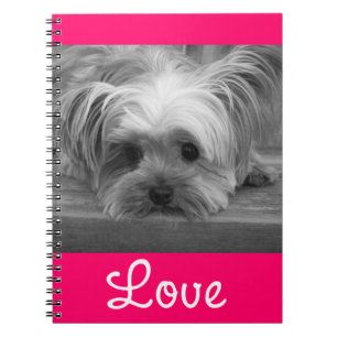 Love Yorkshire Terrier Puppy Dog Pink-laptop Notitieboek