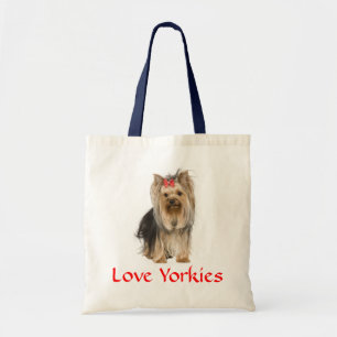 Love Yorkshire Terrier Pupy Dog Totebag Tote Bag