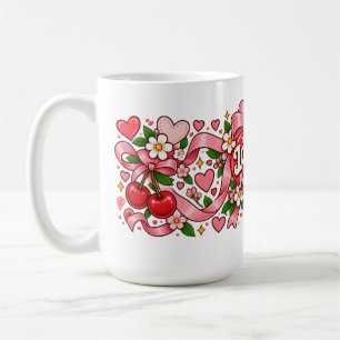 Love You a Bunch Roze Strik Das Hart Mok Retro C