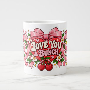 Love You a Bunch Roze Strik Das Hart Mok Retro C