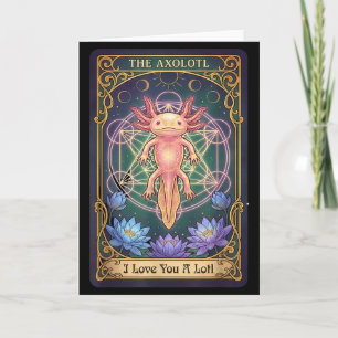 Love You A Lotl Tarotkaart De Axolotl Heilige Geom Kaart