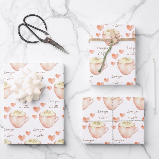 Love You A'latte Wrapping feuilles de papier (Recto)