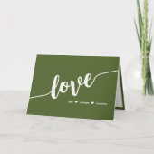 "Love You Always Forever" Groene Hand Script Kaart (Voorkant)