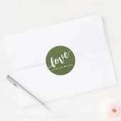"Love You Always Forever" Groene Script Kaart Ronde Sticker (Envelop)