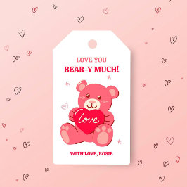 Love You Bear-y Much Valentine Gift Tag Cadeaulabel