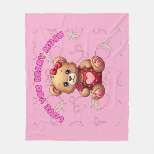 Love You Beary Much beroemd gemaakt door Schattige Fleece Deken