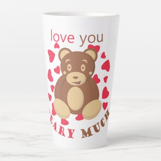 Love you beary much for Valentine's Day Latte Mok (Voorkant)