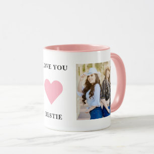 Love You Bestie Pink Heart BFF Beste Vriendelijke Mok