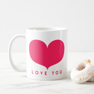 Love You - Big Pink Heart Mug