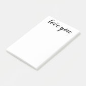 Love You Black Script Print 4 x 6 Post-it® Notes (Schuin)