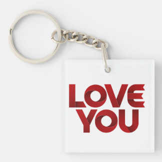 Love You – Bold Romantic Typography Sleutelhanger