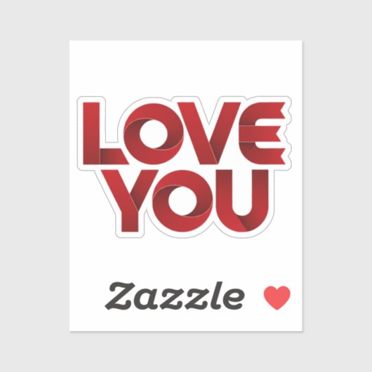 Love You – Bold Romantic Typography Sticker (Vel)