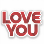 Love You – Bold Romantic Typography Sticker (Voorkant)