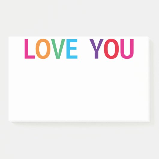Love You Bright Meerkleurig 10 x 6 Post-it® Notes (Voorkant)
