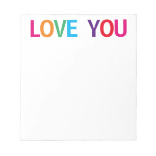 Love You Bright Veelkleurig 5,5 x 6 Notitieblok