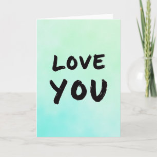 Love You Brushstroke Kunstkaart Kaart