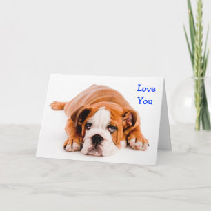 Love You Bulldog Wenskaart Kaart