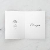 LOVE you card marine bleu Valentine carte fleurs (Intérieur)