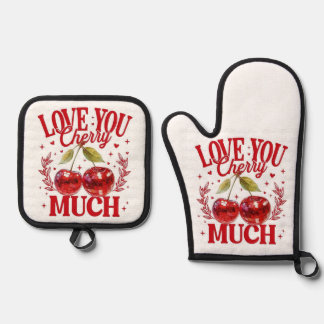 Love you Cherry Much Pothouder Ovenwant & Pannenlap Set