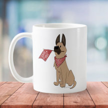 Love You Cute Dog Cartoon White Simple Mug
