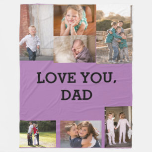 Love You Dad 7 foto's Stymie Bold Font Fleece Deken