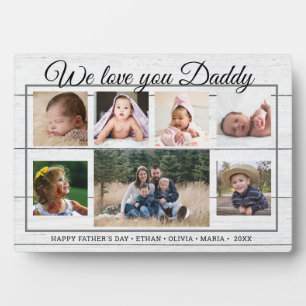 Love You Dad 7 Photo Collage Vaderdag Wood Fotoplaat