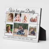 Love You Dad 7 Photo Collage Vaderdag Wood Fotoplaat (Zijkant)