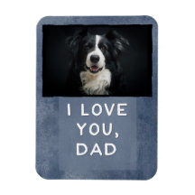 Love You Dad Custom Donkerblauwe Hond Fotomagneet 