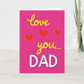 Love You Dad Dotted Hearts Card Kaart