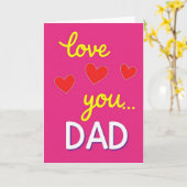 Love You Dad Dotted Hearts Card Kaart (Gele Bloem)