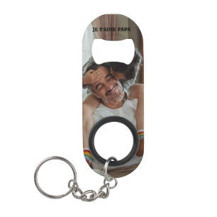 Love You dad je t' aime pap < personalized Photo Mini Flessenopener