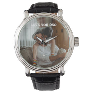 Love You dad < personalized Photo Watch Horloge