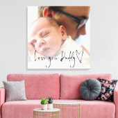 Love You Dad Script Heart Custom Photo Overlay C Canvas Afdruk (Insitu (Woonkamer))