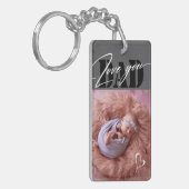 Love You Dad Typografie 2 Photo Sleutelhanger (Voorkant Links)