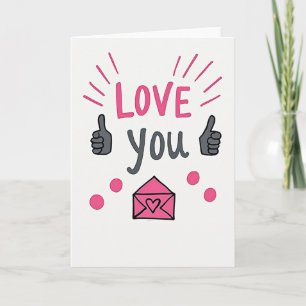 Love You Duim Omhoog Funkaart Kaart