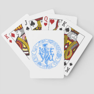 Love You Fantasy Valentijnsdag cadeau Blauwe Lijn Pokerkaarten