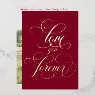 Love You Forever|Bourgondië 1 Foto|Jubileum Kaart