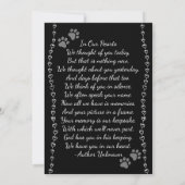 Love You Forever Dog Memorial Black Keepsaké Carte (Dos)