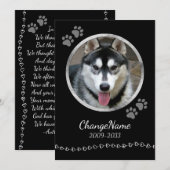 Love You Forever Dog Memorial Black Keepsaké Carte (Devant / Derrière)