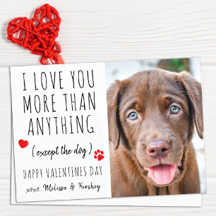 Love You Funny Dog Lover Pet Photo Valentijnsdag Feestdagenkaart