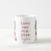 “Love You Fur-Ever” Cute Cat Gift Valentine Mug (Centre)